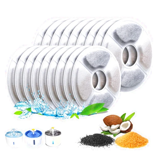 Lxiyu 16 pack Pet Fountain Filter Cat and Dog Fountain Replacement Filters, Pet Water Fountain Activated Carbon Filter Keep Water Clean and Fresh Removes Bad Tastes and Odors (16 pack)