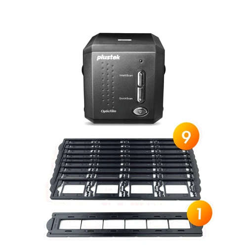 PlustekOpticFilm 8200i SE Film & Slide Scanner Converter + 35mm Mounted Slide Holders kit x 4
