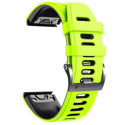 NotoCity Compatible with Fenix 6X Watchbands Silicone Sport Watch Strap for Fenix 5X/5X Plus/Fenix 6X/Fenix 6X Pro/Fenix 7X/Fenix 3/Fenix 3 HR/Tactix/Descent MK1/D2 Delta PX/ (Green-Black)