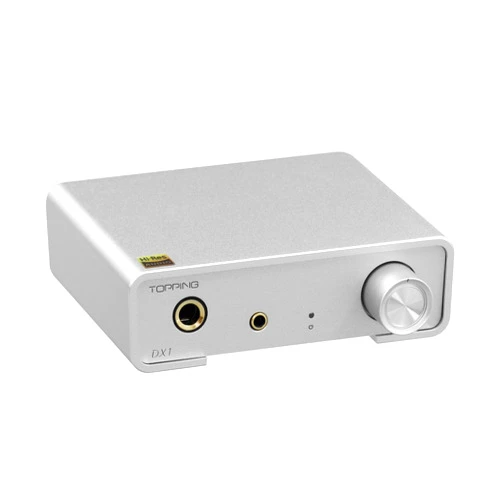 KGUSS Topping DX1 Mini Stereo DAC Headphone Amplifier Combo - 280mW x2 Powerful Output Two-Stage GAIN Switch USB Chargable Discrete LNRD AK4493S XU208 384kHz/32bit Native DSD256 HiFi Home Audio (Sliver)