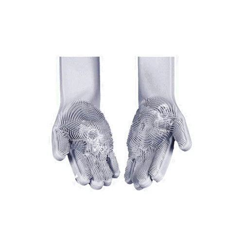 GAVST-MK Magic dishwashing sponge gloves for pet grooming,cleaning house,washing car ,cleaning bathroom & More (Gray)