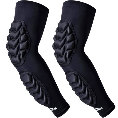 COOLOMG Arm Pads Padded Forearm Elbow Sleeves Protection Support for Football Basketball Volleyball 1 Pair