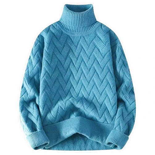 Muscularfit Men Plus Size Turtleneck Sweaters Knitted Long Sleeve High Neck Casual Ribbed Pullover Shirt Regular Fit Knitwear