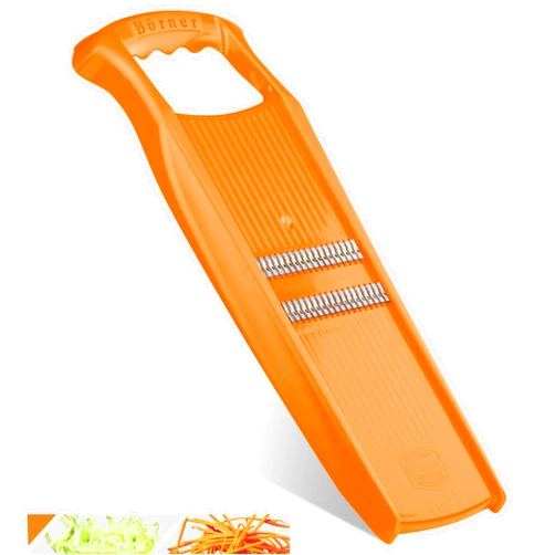 Börner Roko PowerLine Vegetable Slicer • Julienne Cutter for Fruit and Vegetables • Julienne Slicer for Fine Strips • Fine Vegetable Grater • Kitchen Slicer (Orange)