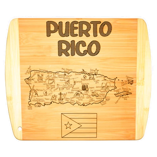 Bambüsi Puerto Rico State Gift Cutting Board, 11