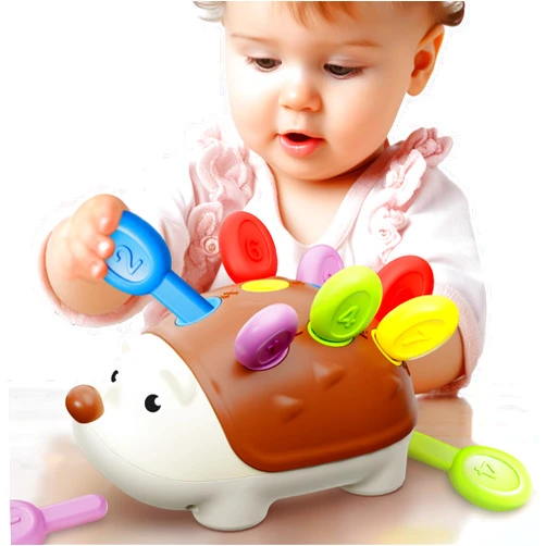 iPlay, iLearn Fine Motor Toys for Toddlers 1-3, Hedgehog Montessorri Learning Educational Counting & Sorter Toy, Development Baby Sensory Gifts for 6 9 10 12 18 Month, 1 2 3 Year Olds Boy Girl Kids