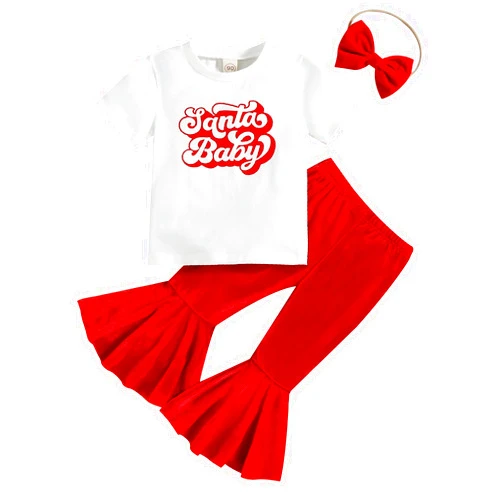 FYBITBO Toddler Infant Baby Girl Fall Clothes Pumpkin Letter Sweatshirt Top Bell Bottoms Pants Halloween Outfit Girl