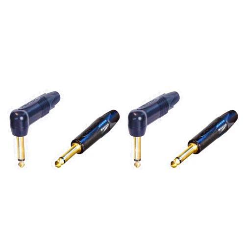 Neutrik brand 2 Pair New Neutrik NP2X-B Mono TS 1/4 Guitar Plug & NP2RX-B Mono TS Right Angle (2 Pair New Neutrik NP2X-B Mono TS 1/4 Guitar Plug & NP2RX-B Mono TS Right Angle)