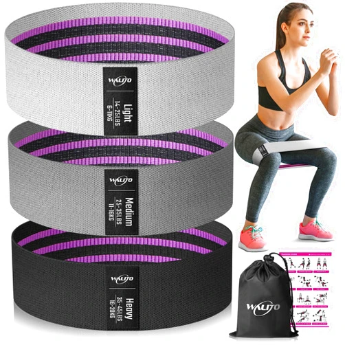 WALITO Resistance Bands for Legs and Butt, Fabric Exercise Loop Bands Yoga, Pilates, Rehab, Fitness and Home Workout, Strength Bands for Booty
