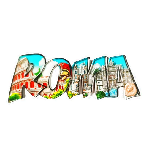 Wedarego Italy 3D Roma Letters Fridge Magnet Souvenir Gift,Resin Handmade Rome Refrigerator Magnet Home & Kitchen Decoration Collection