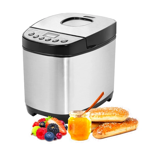 TUSAUW Bread Maker Machine Automatic Bread maker Programmable with 12 Settings for Home Bakery, 2 Pound Non-Stick Bread Machine for Loaf Dough Baking(Silver)