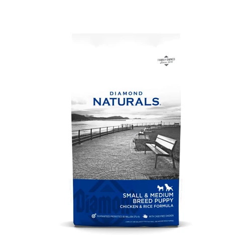 Diamond Naturals Real Meat Premium Small & Medium Breed Formulas Dry Dog Food with Protein, Probiotics and Antioxidants, Chicken and Rice, 6 pounds