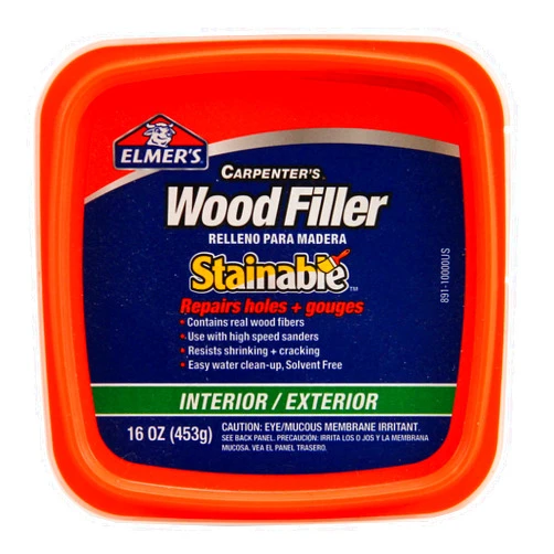 Elmer's E891 Carpenter's Stainable Wood Filler, 1 Pt Tub, 12-24, 1 Pint, Light Tan