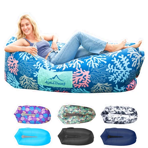 AlphaBeing Inflatable Lounger Air Sofa, Portable Inflatable Couch Mesh Hollow Air Hammock Anti Leakage Air Chair for Outdoor Camping Beach Traveling