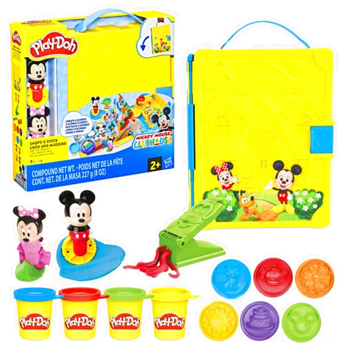 Play-Doh Disney Junior Mickey Mouse Clubhouse, Shape a Story Playset, Storage & Travel, Arts & Crafts Preschool Toys for Kids 2+