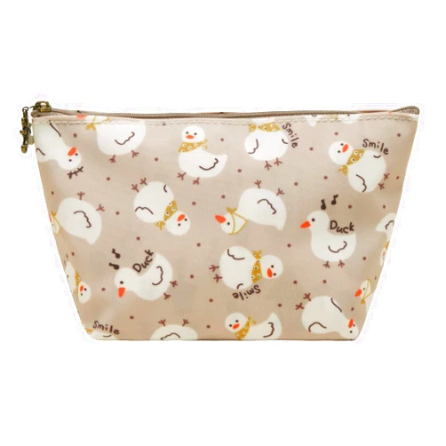 DRESSOLE Cute Duck Makeup Bag, Waterproof Cosmetic Travel Bag, Zipper Organizer Bag Carry-All Pouch, Duck Gifts for Duck Lovers Birthday Gift (Smile Duck)