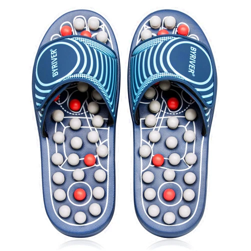 BYRIVER Reflexology Foot Massager Tools, Acupuncture Massage Slippers Shoes Sandals Mat, Stress Plantar Fasciitis Relief Gifts for Men Women, Relieve Heel Arch Arthritis Neuropathy Pain (05M)