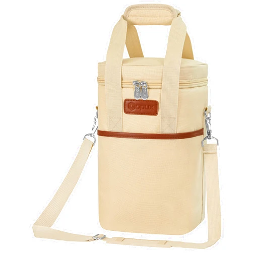 opux Wine Bag, 4 Bottle Wine Cooler Bag, Insulated Wine Tote Carrier for Travel Picnic BYOB, Leakproof Padded Portable Wine Bottle Bag for Wine Lovers Gift Women Men Christmas (Beige Cream)