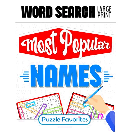 Puzzle Favorites,Michelle Brubaker Word Search Large Print Most Popular Names: Puzzle Book for Adults Themed Activities Word Find