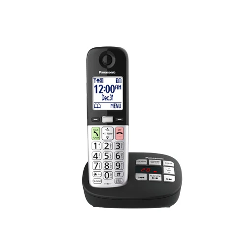 Panasonic Cordless Phone, Easy to Use with Large Display and Big Buttons, Flashing Favorites Key, Built in Flashlight, Call Block, Volume Boost, Talking Caller ID, 1 Cordless Handset - KX-TGU430B