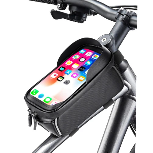 Karoter Bike Bag - Bicycle Phone Front Frame Bags, Waterproof Bike Phone Holder Top Tube Front Frame Bag with TPU Sensitive Touch Screen, Handlebar Bags Compatible Phones Under 6.8”