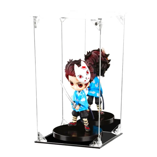 Dezzer Acrylic Display Case Clear Action Figure Display Case with Mirrored Back, Dustproof Protection Display Box Alternative Glass Case for Collectibles Figures Models Doll Toys (6x6x10 inch; 15x15x25 cm)