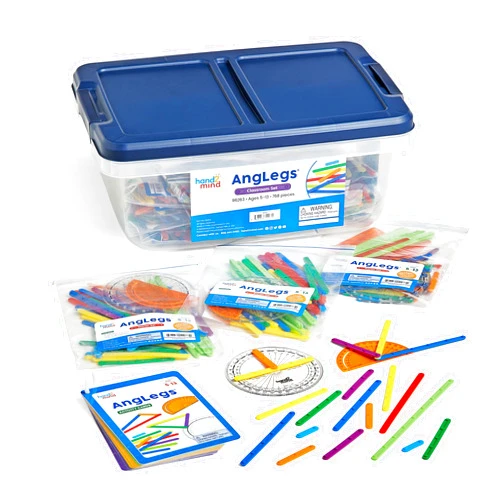 hand2mind AngLegs Classroom Set with 30 Protractors, Geometry Manipulatives, Geometric Shapes for Classroom, Montessori Math Materials, Math Teaching Tools, 4th Grade Math Manipulatives for Kids