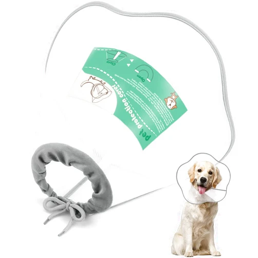 Supet Dog Cone Adjustable Pet Recovery Collar Dog Surgery Cone Protective Dog Cone Collar for Large Small Dogs After Surgery, Plastic Dog Cats Neck Cone of Shame E-Collar Anti-Bite Lick Wound Healing