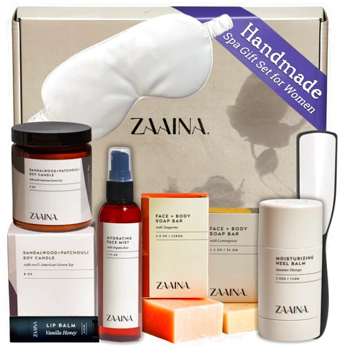 ZAAINA Luxurious Spa Set for Women- Beauty Gift Set, Body Care Set for Her, Relaxing Spa Kit for Women, Gift Basket for Women, Spa Package, Self Care Kit for Women, Pampering Home Spa Kit for Women by Zaaina