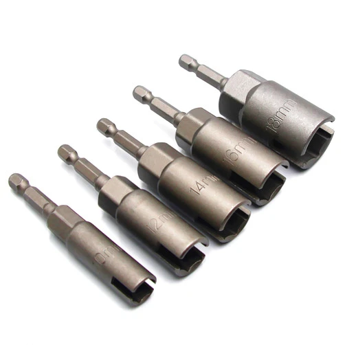 YOUSEMOT 5Pcs 1/4 Inch Power Wing Nut Driver Bits, Hex Shank Nut Driver, Slot Wing Nuts Drill Bit Socket Wrenches Tools for Panel Nuts Screws Eye C-Hook Bolt Q-Hanger (10/12/14/16/18mm)
