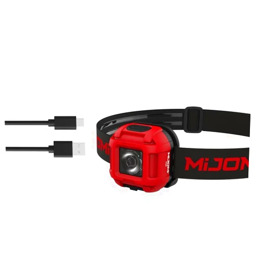MIJOMI Mini Headlamp Flashlight, Flood Headlight, Rechargeable 550 Lumen IP66 Waterproof 3 Modes with Adjustable Headstrap for Running Hiking Cycling Repairing Work