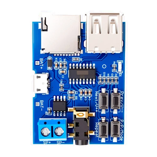 HiBCTR Super decoder - dfplayer mini mp3 Module with Audio Amplifier and Recorder for tf Card u Disk Play, Micro USB 5v Power Supply