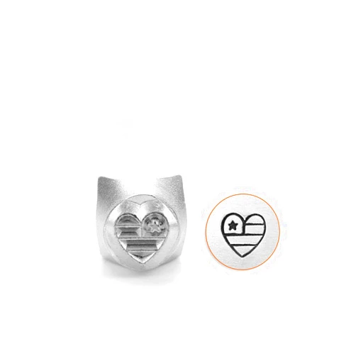 ImpressArt- Heart Flag Design Stamp, 6mm