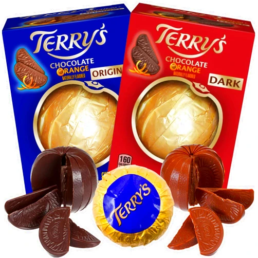 Needzo Terry's Milk Chocolate Orange Break Apart, Individually Wrapped Milk Chocolates with Fruit Flavored Filling, Gourmet Candies for Gift Baskets, Pack of 2 (Milk and Dark Break Apart)