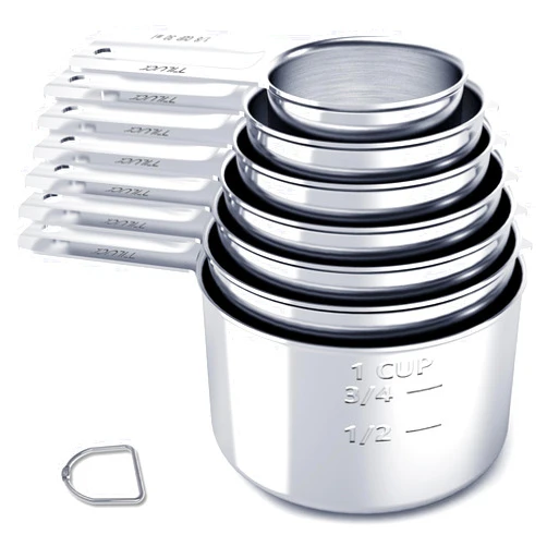 TILUCK Stainless Steel Measuring Cups Set,Kitchen Gadgets for Cooking & Baking,Set of 7 (7, Sliver)