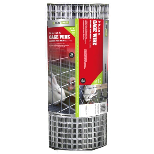 YARDGARD 309312A Cage Wire Fencing, Height-24 Inches x Length-25 Ft, Color - Galvanized