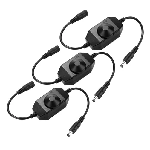 KEYGMA [3 Pack] KEYGMA LED Strip Light Dimmer, DC 12V-24V Dimmer Switch for Strip Lights 2835 3528 5050 5630 5730 3014, Single Color