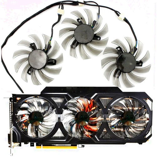 CCBBAA 75MM T128010SU 0.35A Cooling Fan for Gigabyte GTX 670 680 760 Ti G1 GTX 770 780Ti Fan GTX Titan Fan Video Card Cooler Fan (3 PCS)