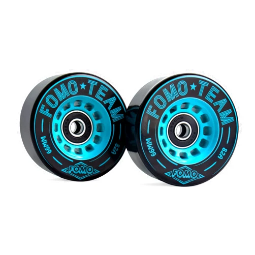 Fomo team FOMOTEAM Roller Speed Skate Wheels Racing Wheels Outdoor or Indoor 66mm38mm with ABEC-9 Bearings Installed 82A (Set of 8)