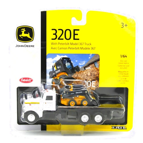 John Deere 1/64 Scale 320E Skid Steer with Truck