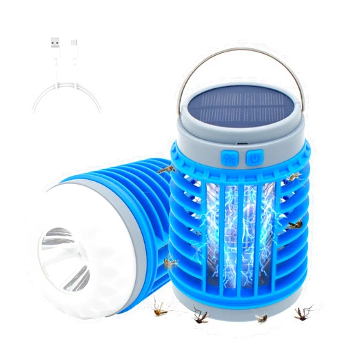 AUGARDEN MozzGuard Mosquito Zapper, 2024 New Solar Outdoor Waterproof Mosquito Lamp, Portable Suitable for Home Garden, Camping, Picnic (Blue-1Pc)