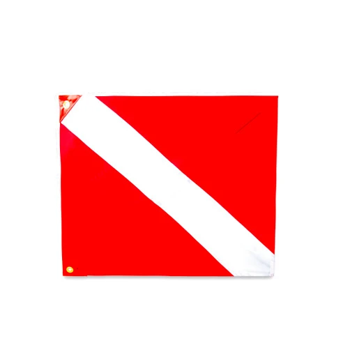 SEAGATOR Dive Flag with Removable Stiffening Pole - 20” x 24” for Scuba Diving Spearfishing Freediving | Use with Float, Buoy, Boat, Pole | US Legal Size Diver Down Boat Flag