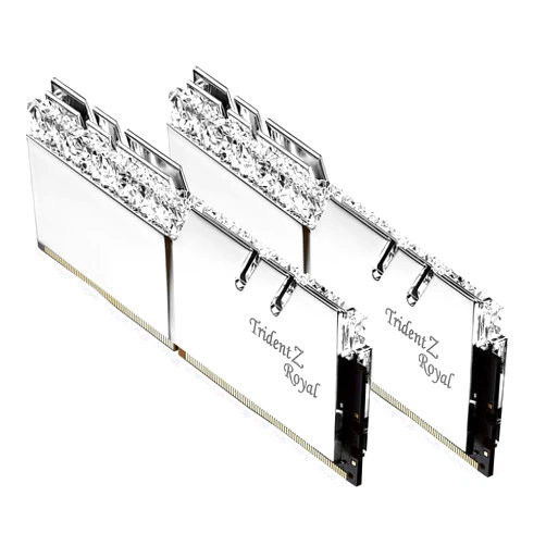 G.SKILL Trident Z Royal Series (Intel XMP) DDR4 RAM 16GB (2x8GB) 3200MT/s CL16-18-18-38 1.35V Desktop Computer Memory UDIMM - Silver (F4-3200C16D-16GTRS)