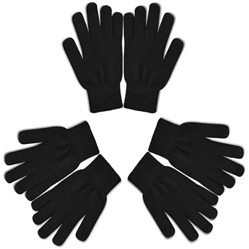 UWEIDOIT Winter Magic Gloves for Adults Stretchy Knit Warm Gloves for Men Teens and Women Black Knit Gloves Winter Magic