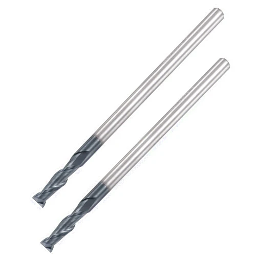 uxcell Square Nose End Mill, 4mm Tip Dia Solid Carbide AlTiN Coated CNC Router Bits 2 Flute Spiral Milling Cutter HRC45 with 4mm Shank 75mm (3-inch) Length, 2pcs