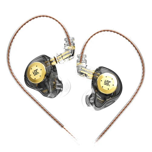YINYOO KZ EDX PRO in Ear Headphones IEM Earphones with 1DD, KZ Wired in Ear Monitor, HiFi Gaming Earbuds, Bass Sound with New 10mm Dynamic Driver Detachable Cable for Video Music Gaming (Black, Without mic)