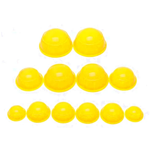 Healthcom 12 Pcs Silicone Massage Cupping Set Vacuum Cupping Cans Acupuncture Cupping Therapy Set Professional Body Massage Suction Cup Cupping Therapy Pain Relief Muscle Health Relaxation