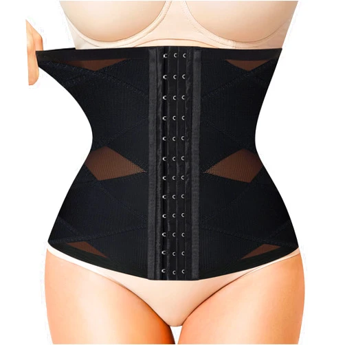LODAY Waist Trainer for Women Corset Shapewear Tummy Control Body Shaper Cross Mesh Segmented Waist Cincher Postpartum Girdle