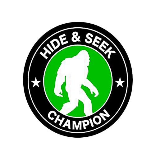 fagraphix Bigfoot Hide and Seek Champion Sticker Decal Self Adhesive Sasquatch Believe Big Foot 4.00