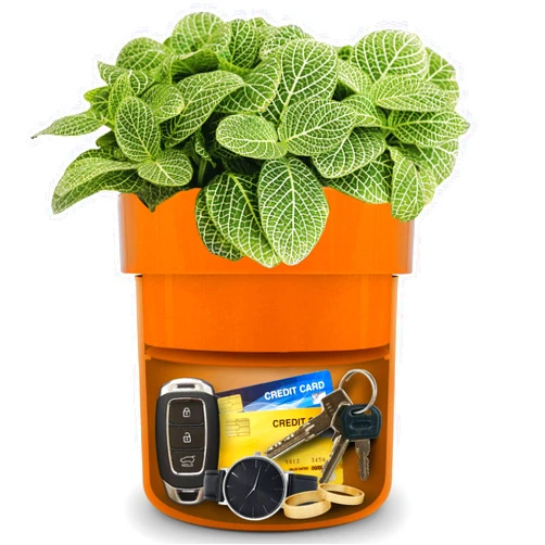 ISLANDSAFE Diversion Safe, Secret Hidden Key Safe Lock Box, Flower Pot Key Holder for Outdoor, Garden, Home, Office, Yard Hiding Vault Cash, Plants Not Include (Matte Terracotta)